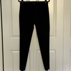 Theory Black Wool Slim Pants Flat Front with Ankle Zippers Mid/Lower Rise